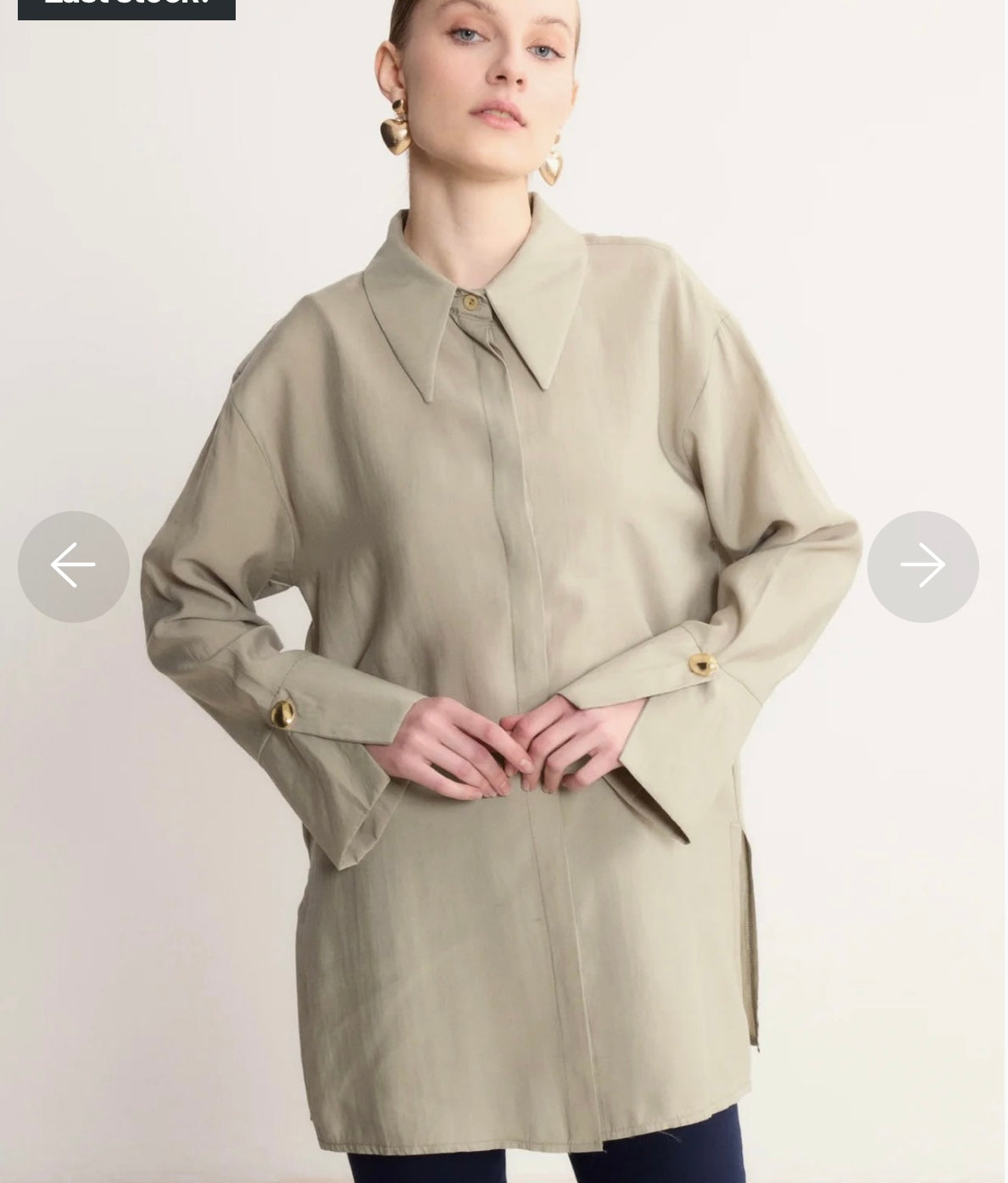 Golden buttoned Poplin Shirt image 1